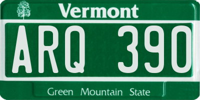 VT license plate ARQ390