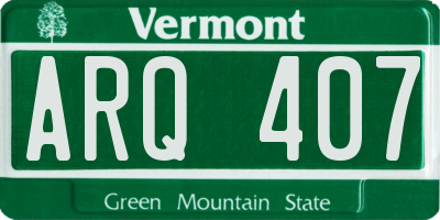 VT license plate ARQ407