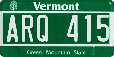 VT license plate ARQ415