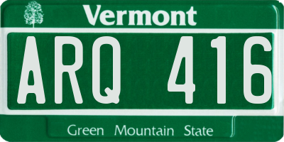 VT license plate ARQ416
