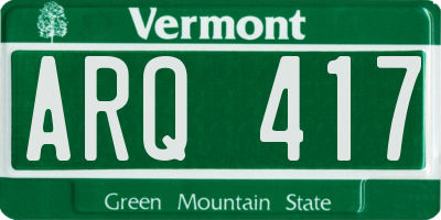 VT license plate ARQ417