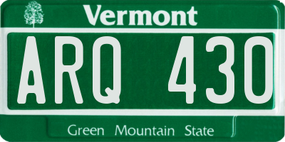 VT license plate ARQ430