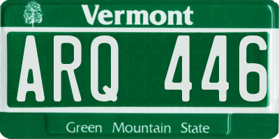 VT license plate ARQ446