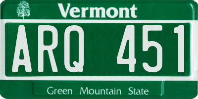 VT license plate ARQ451