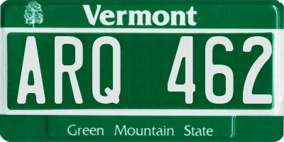 VT license plate ARQ462