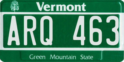VT license plate ARQ463