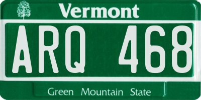 VT license plate ARQ468