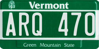VT license plate ARQ470