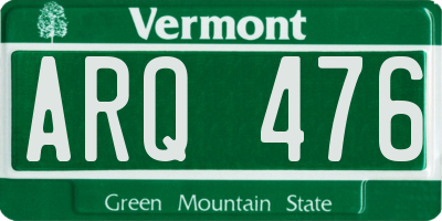 VT license plate ARQ476