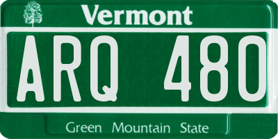 VT license plate ARQ480