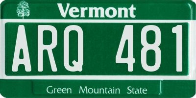 VT license plate ARQ481