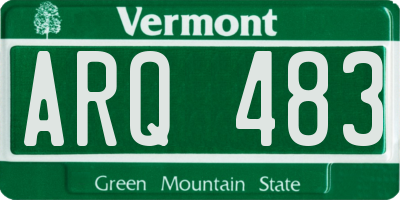 VT license plate ARQ483
