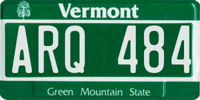 VT license plate ARQ484