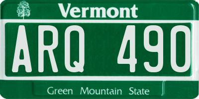 VT license plate ARQ490