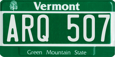VT license plate ARQ507