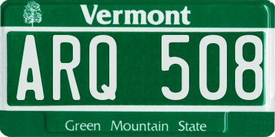 VT license plate ARQ508