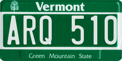 VT license plate ARQ510