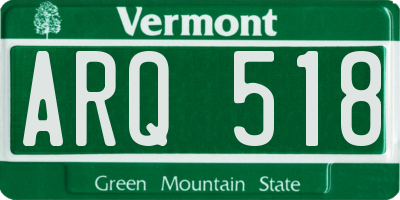 VT license plate ARQ518