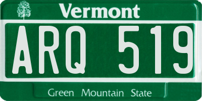 VT license plate ARQ519