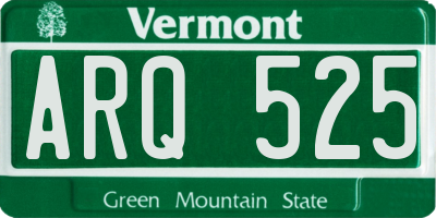 VT license plate ARQ525