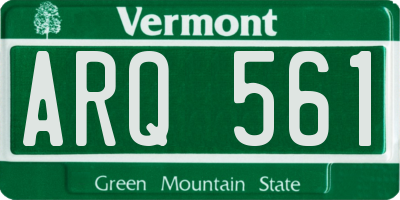 VT license plate ARQ561