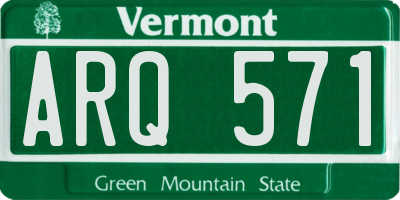 VT license plate ARQ571