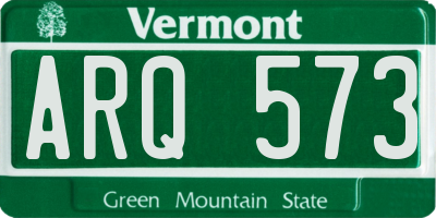 VT license plate ARQ573