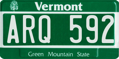 VT license plate ARQ592