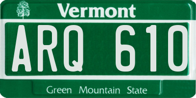 VT license plate ARQ610