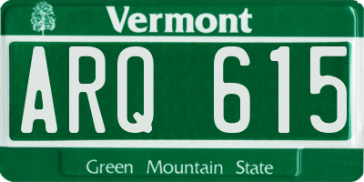 VT license plate ARQ615