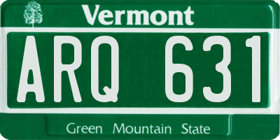 VT license plate ARQ631