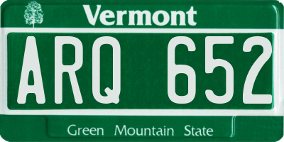 VT license plate ARQ652
