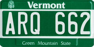 VT license plate ARQ662