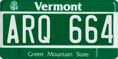 VT license plate ARQ664