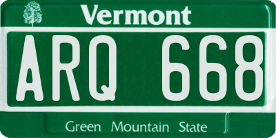 VT license plate ARQ668