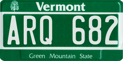 VT license plate ARQ682