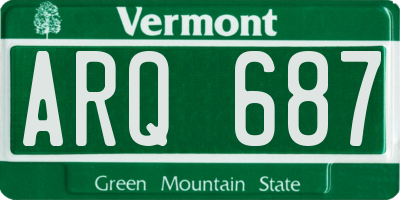 VT license plate ARQ687