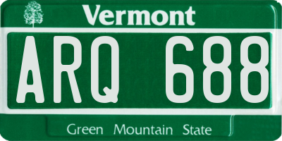 VT license plate ARQ688