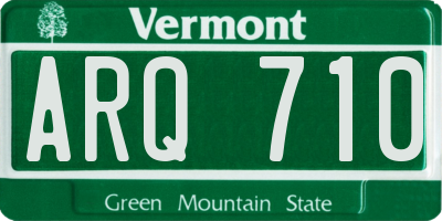 VT license plate ARQ710