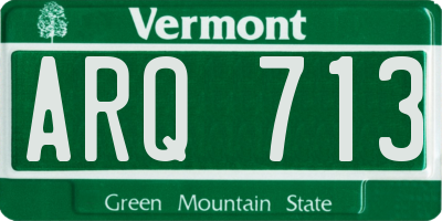 VT license plate ARQ713