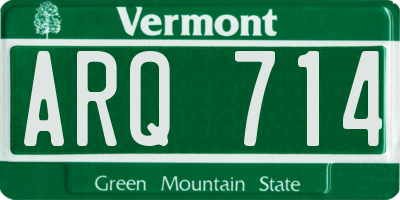 VT license plate ARQ714