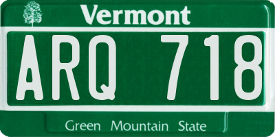 VT license plate ARQ718