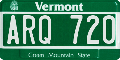 VT license plate ARQ720