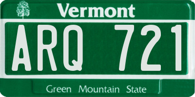 VT license plate ARQ721