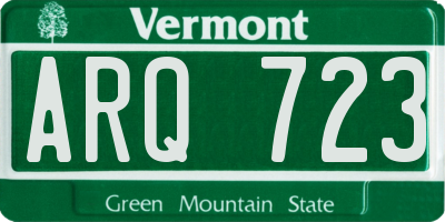 VT license plate ARQ723