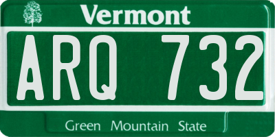 VT license plate ARQ732