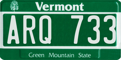 VT license plate ARQ733