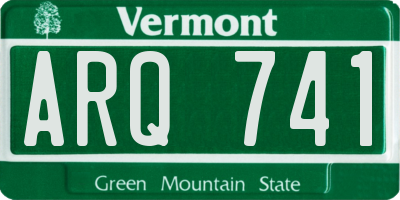 VT license plate ARQ741