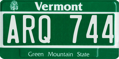 VT license plate ARQ744