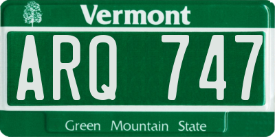 VT license plate ARQ747